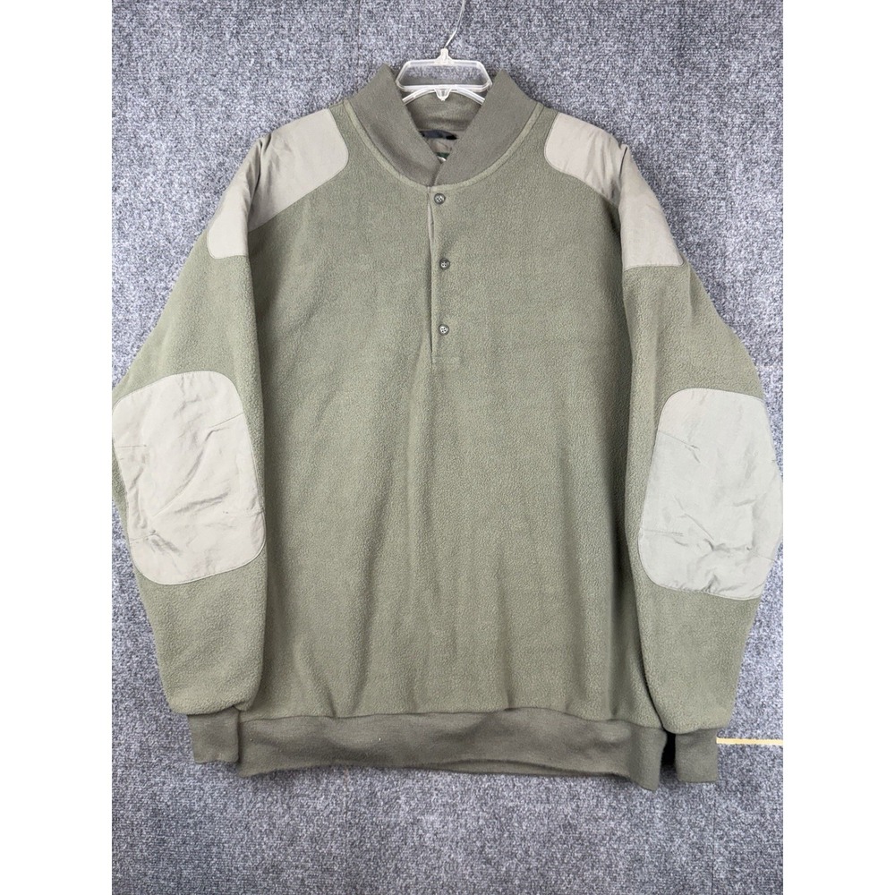 VTG Cabelas Military Sweater Mens XLT Green Heavyweight Pullover Hunt Outdoor
